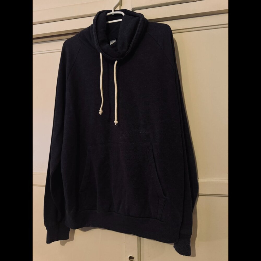Divided | Navy Blue Cowl Neck Sweatshirt with Kangaroo Pocket | Medium (M)